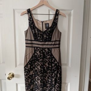 Black & Champagne Formal Dress